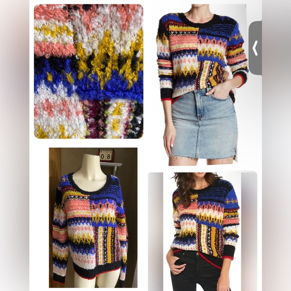 Free People Best Day Ever Sweater Women’s Size Medium, multicolor